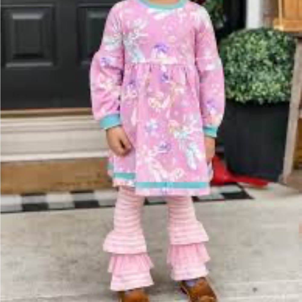Matilda Jane Pink Striped dress and ruffle pants